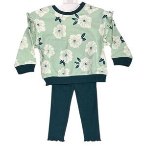 Member's Mark Baby Girls Easy Pull-On 2-Piece Playwear Set - Green Floral